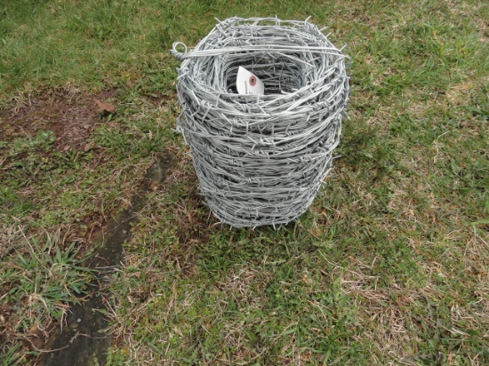 New galvanized barb wire