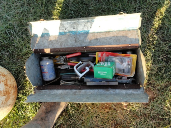 Metal gray tool box full