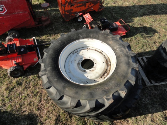 Pair of Michelin 716-70R42 tires and wheels