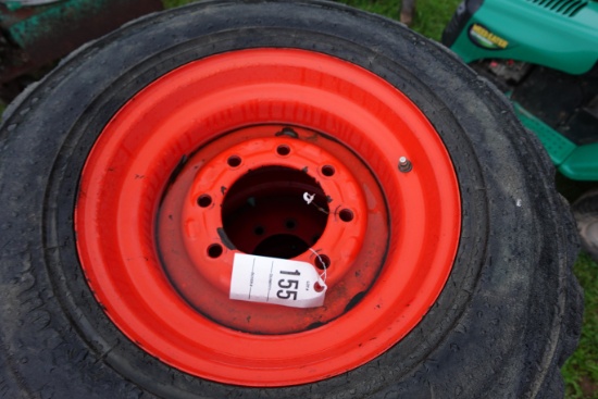 Set of 4 12-16.5 skidsteer tires on Bobcat rims