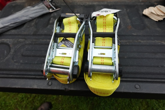 2 NEW - 2in X 27ft ratchet straps