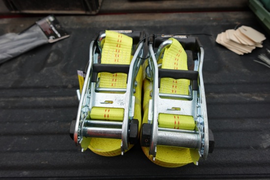 2 NEW - 2in X 27ft ratchet straps
