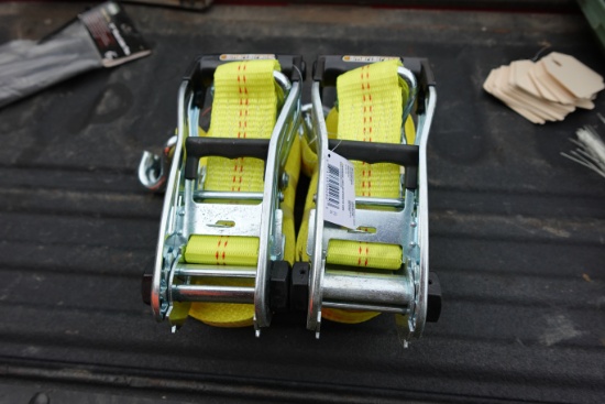 2 NEW - 2in X 27ft ratchet straps