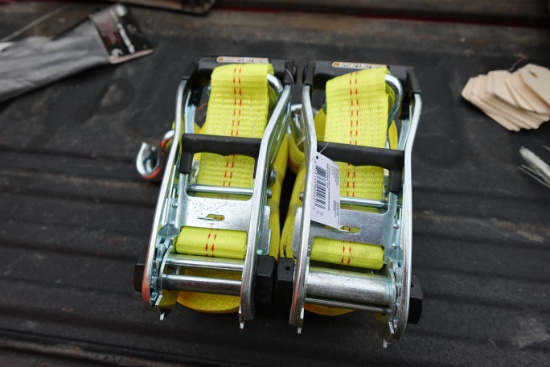 2 NEW - 2in X 27ft ratchet straps