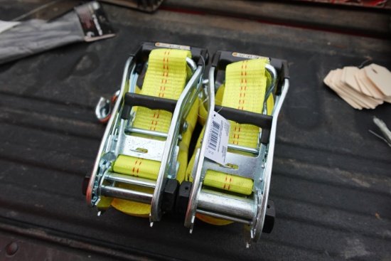 2 NEW - 2in X 27ft ratchet straps