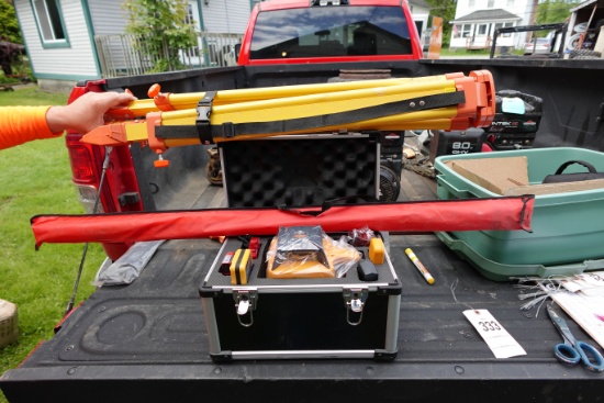 Future transit w/tripod and grand stick.  Complete surveyors unit