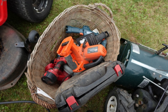 Basket of power tools