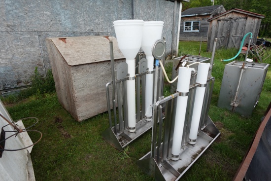 2 Stainless steel pig feeders