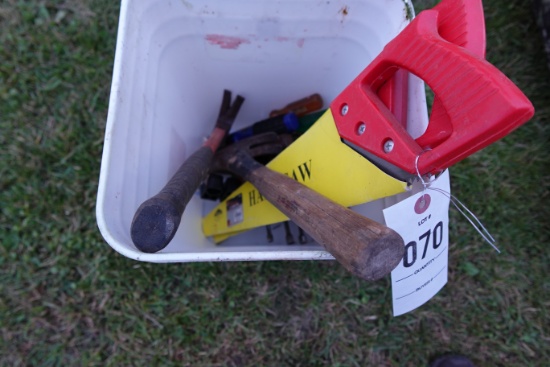 Lot of tools - hammers, saws, nut drivers