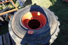 Set of 2 14.17.5 skid steer tires on rims
