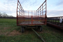 Myers 18ft X 9ft haywagon on a John Deere gear
