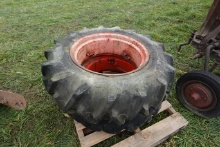 Pair of 2 12.4-24 tires and rims
