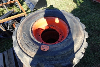 Set of 2 14.17.5 skid steer tires on rims