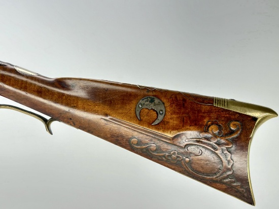 C. 1810 Flintlock Smooth Rifle Signed "A. Ernst" for Adam Ernst of York, Pennsylvania