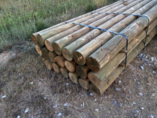 New wood fence posts