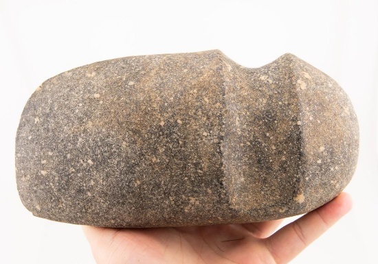 A 8-1/4" 3/4 Grooved Axe Made of Granite.