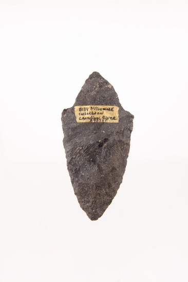 A 4-1/4" Adena Point made from Black Chert.
