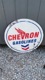 Metal Chevron Gasolines Sign