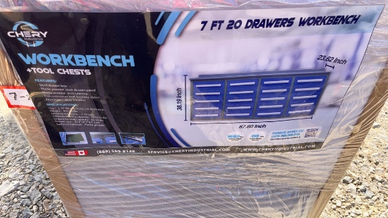 7ft 20 Drawer Workbench