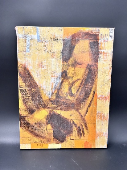 Original Vedat Ors Turkish Painting of Nude Figure O/C