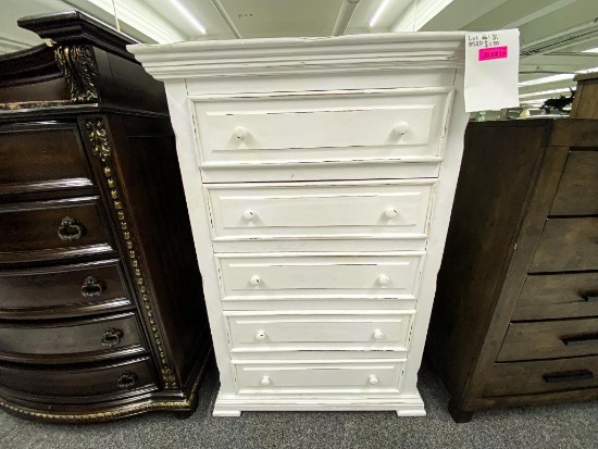 White-painted wood chest