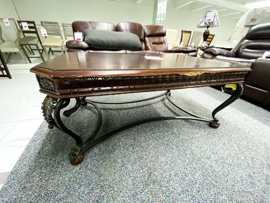 Traditional solid wood coffee table