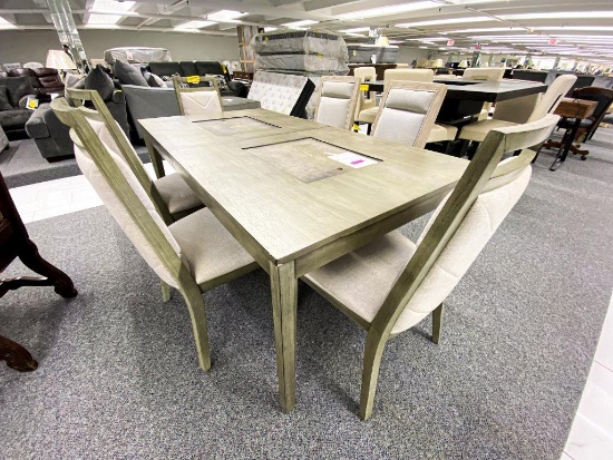Solid wood dining table with 6 chairs