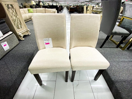 Cream fabric chairs (set of 2)