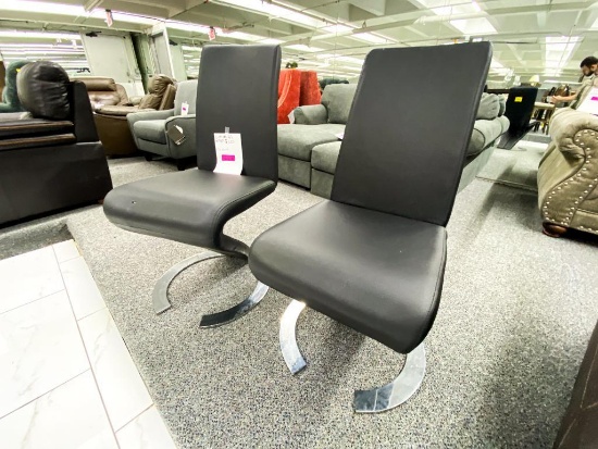 Modern leather chairs (set of 2)