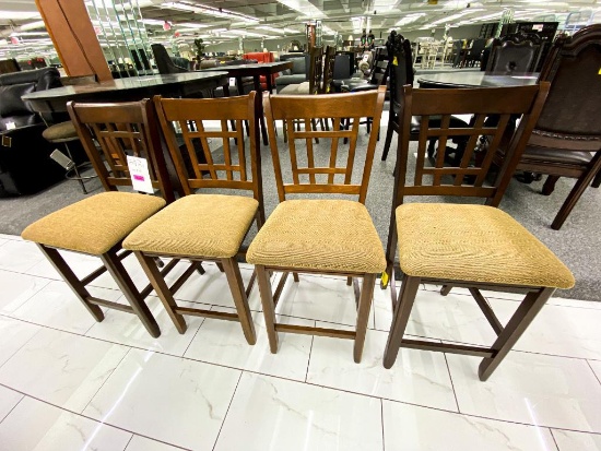 Counter height wood cushioned chairs (set of 4)