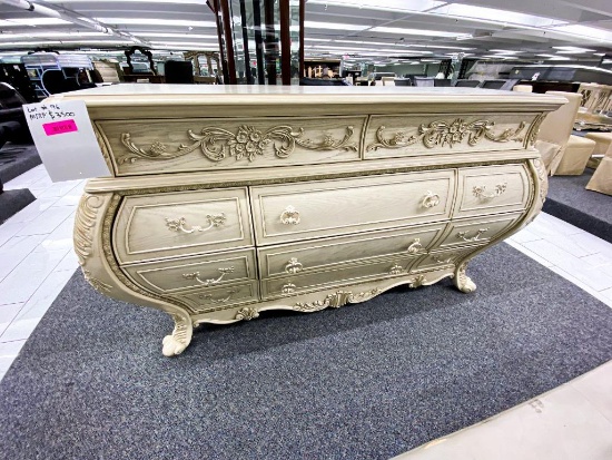 French provisional white wooden sofa table
