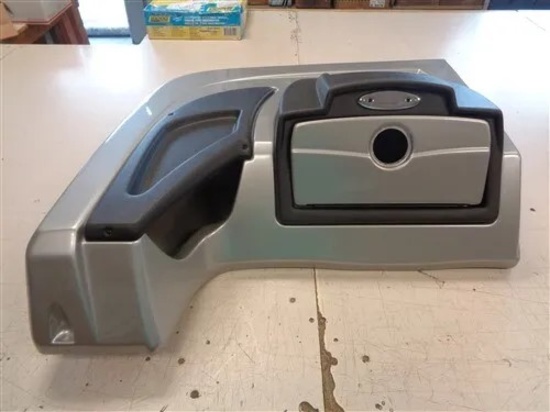Tracker Targa  fiberglass glove box dash panel. It is silver and black in color marine boat