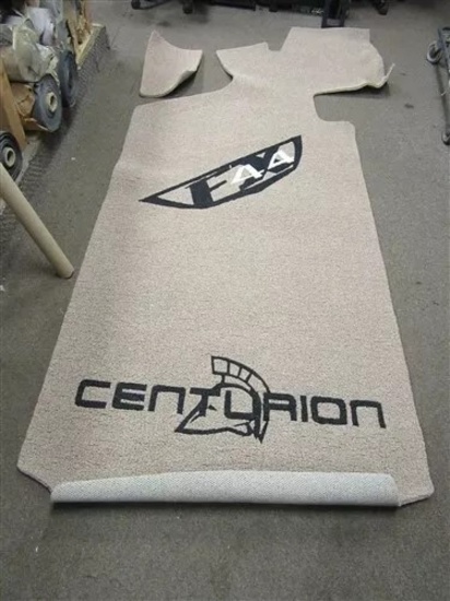 Ski Centurion F44 rubber cushioned carpet with cutouts and small rug marine boat
