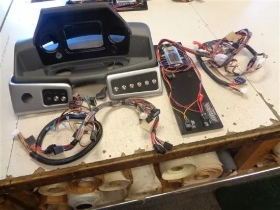 Ranger dash ignition & switch panel with fuse panel gray and black in color marine boat