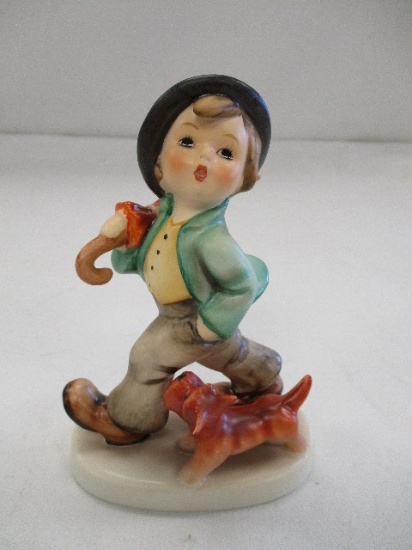 M.J. Hummel Strolling Along / Wanderbub mit Hund figurine, part # 5 TMK-6
