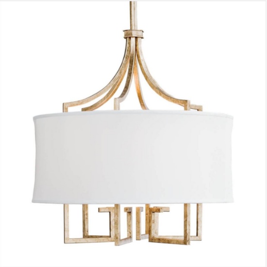 Regina Andrew Le Chic Chandelier In Brass Finish With Cream Shade