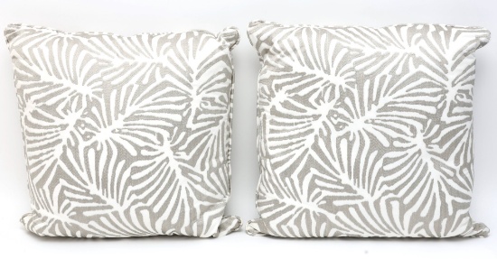 Metallic Silver Organic Pattern Throw Pillows