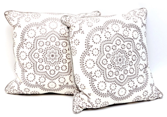 Custom Embroidered Metallic Yarn Throw Pillows