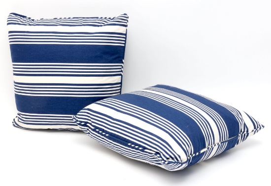 Custom French Cotton Navy And White Throw  Pillows