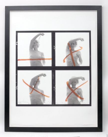 Framed Marilyn Monroe The Last Sitting 1962 By Bert Stern - Contact-sheet red Cross By Marilyn Mo...