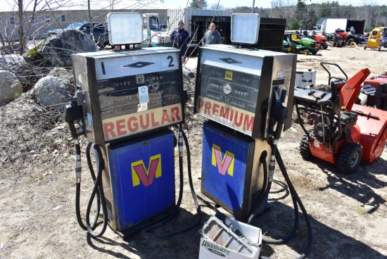 Pair of vintage gas pumps