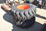 Pair of Titan trac loader tires with Kubota rims