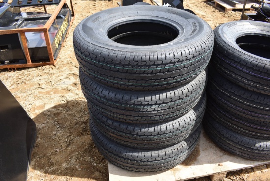 Set of four new Road Guider trailer tires