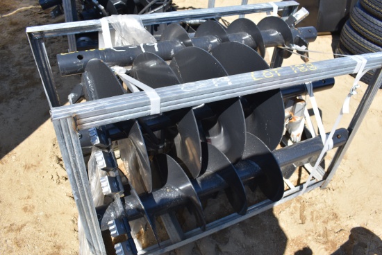 Auger skid steer attachment set