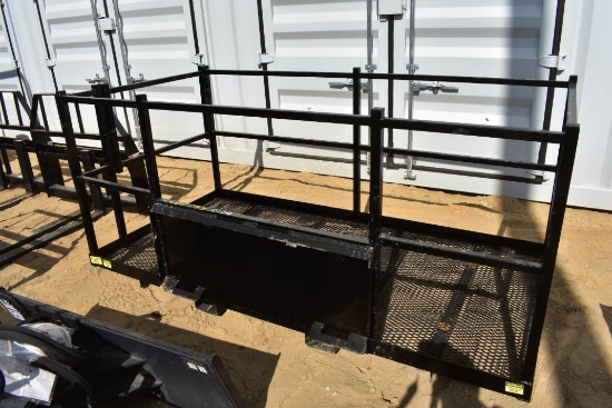 4x8 JMR work basket with fork pockets and skid steer mounts