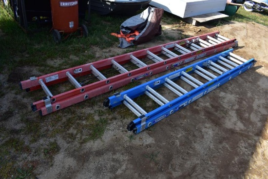 Pair of Werner fiberglass ladders