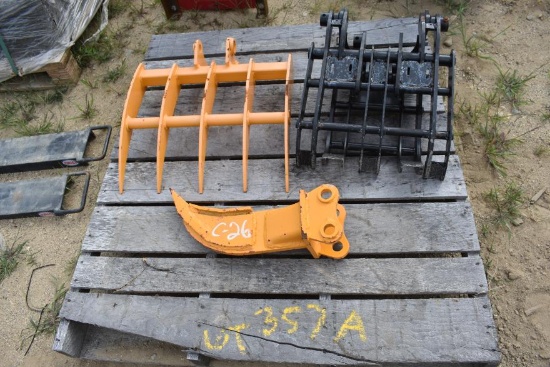 3 piece mini excavator attachment set