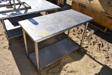 4' by 2' stainless steel prep table