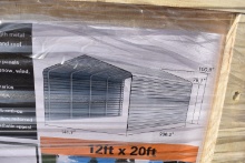 12' by 20' steel carport, new in crate