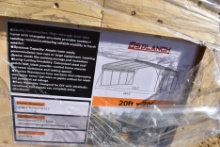 20' by 20' steel carport, new in crate